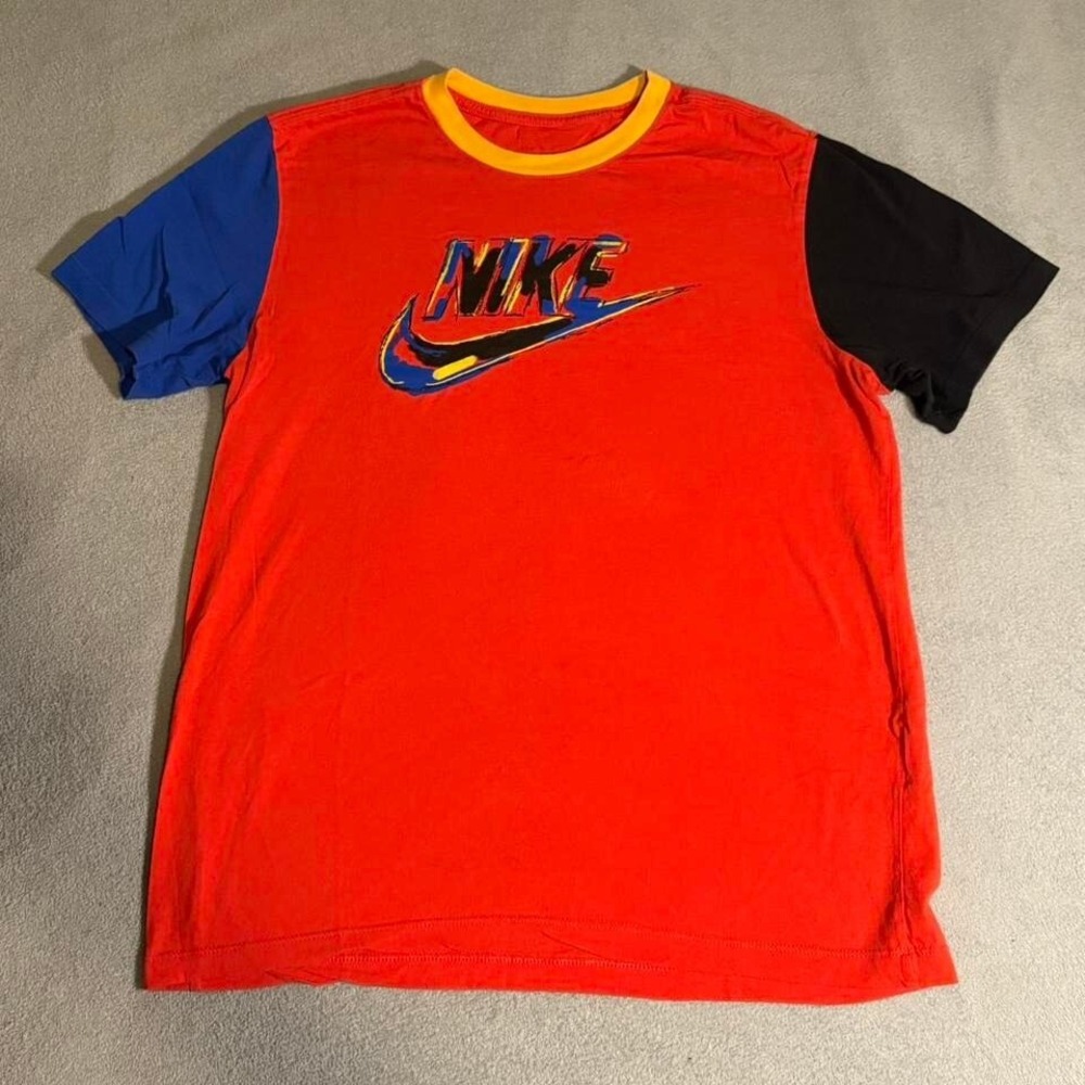 Rare Nike red and yellow sportswear tee‎ size medium